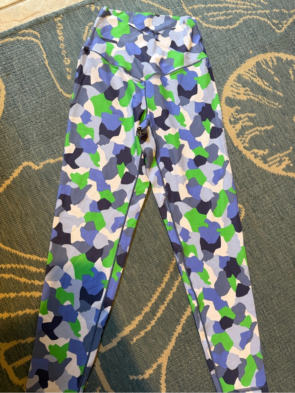 Aerie Multi-Color Blue & Green Camo Leggings